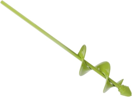 Stalen Grondboor - Tuingereedschap - Diepe Planten - Massief Roestvrij Staal - 400 x 60 mm - Groen