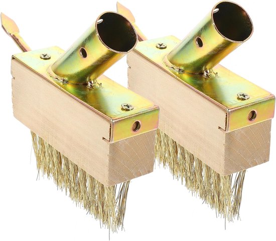 Stalen Onkruidborstel met Houten Handvat - Voegenkrabber en Terrasborstel voor Onkruid Verwijderen tussen Tegels, Stoepnaden, Terras en Gazonranden