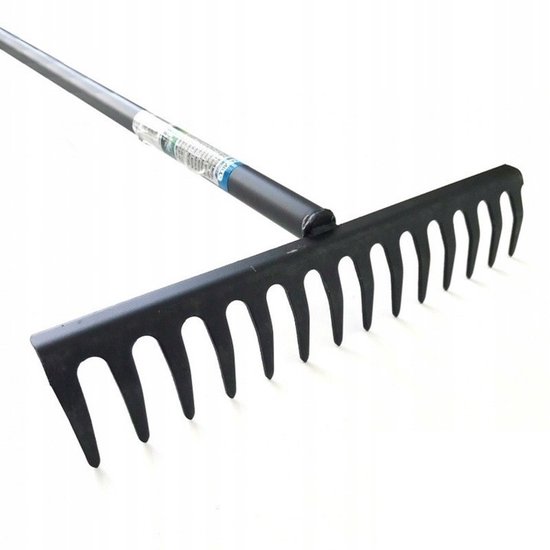 Stalen tuinhark met 14-tands steel 140 cm