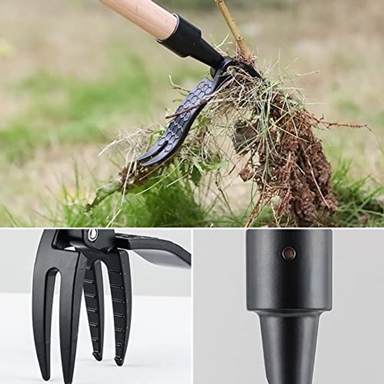Stand-Up-Weeder Onkruidtrekker ontworteld Ontwerp Met Voetplaat voor het Verwijderen Van Onkruid Zwart Aluminium Hendel Hoofd Onkruid Puller Tuin Weeder Wortel Remover Tool van Merkloos	