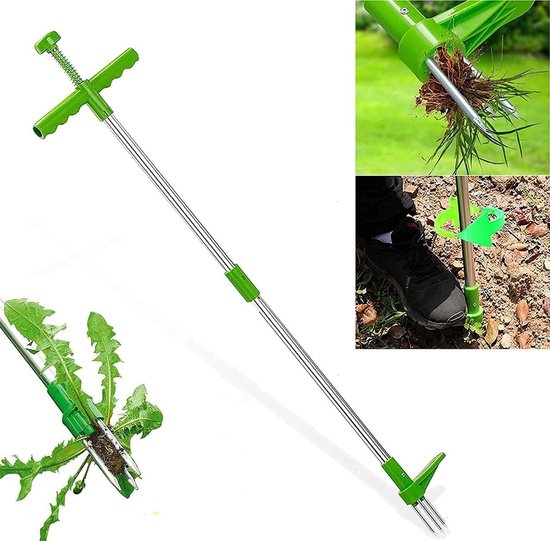 Standing Weed Removal Tool with 3 Stainless Steel Claws - Garden Manual Weed Puller with 100cm Handle van Fiskars