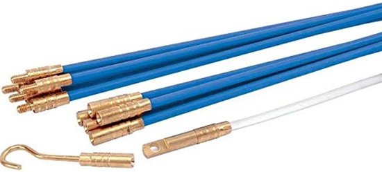 Stangen Set - Kabeltrekker - Draad Toegang - Versterkte polyester staven - 10x 1m - Blauw