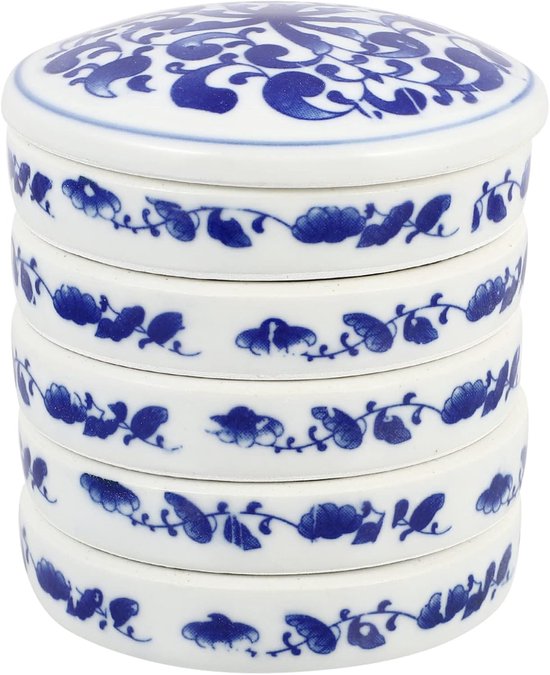 Stapelbaar kleur mengen trays - 5 lagen kleuren palet - Chinese aquarel schilderij pigment mengen inkt lade met deksel van Merkloos	