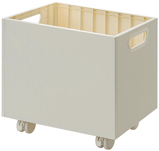 Stapelbare boekenopbergdoos, grote opbergruimte, dubbele handgrepen, draagvermogen van 50 kg, opgeruimd en ruimtelijk (met wieltjes) van Lifetastic