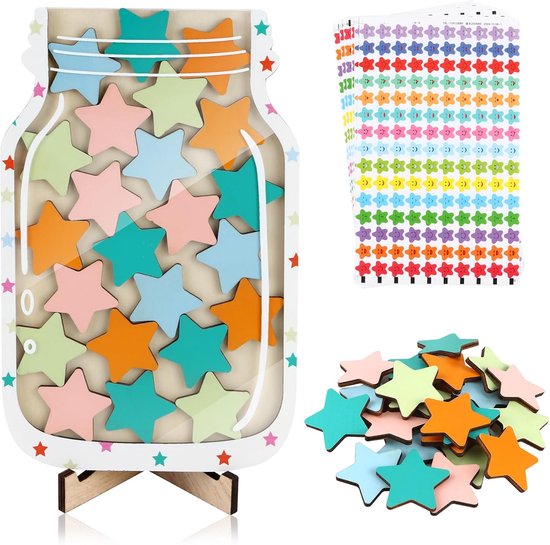 Star Reward Jars - Magnetisch beloningsglas voor kinderen - Gepersonaliseerd beloningsglas voor leraren - Met sterrenstickers en beloningssysteem van Merkloos	