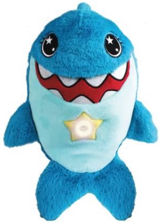 Starbelly Shark Nachtlamp Knuffel - Blauwe Haai Knuffel met Nachtlampje - Sterrenhemel Projector van Starbelly