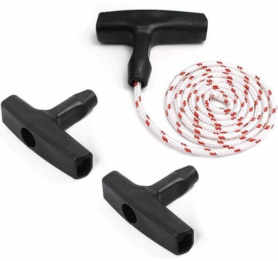 Starthendel voor grasmaaier, terugslagstartkoord met 3 starthendels, accessoires voor grasmaaiers met snoer voor de meeste grasmaaiers-Een meter touw van Echhlliya