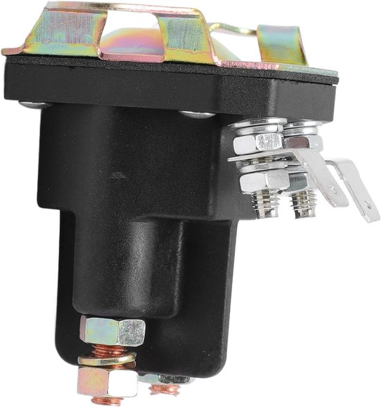 Startsolenoïde 4-polig - Startrelais Grasmaaier - Motor Starten - Waterdicht Messing - 12V DC - Zwart