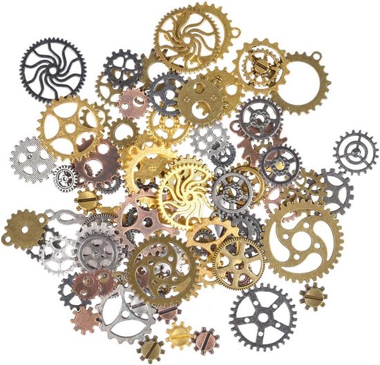 Steampunk tandwielen metalen hanger - 100 g - tandwiel steampunk voor sieraden knutselen - 7-30 mm van Merkloos	