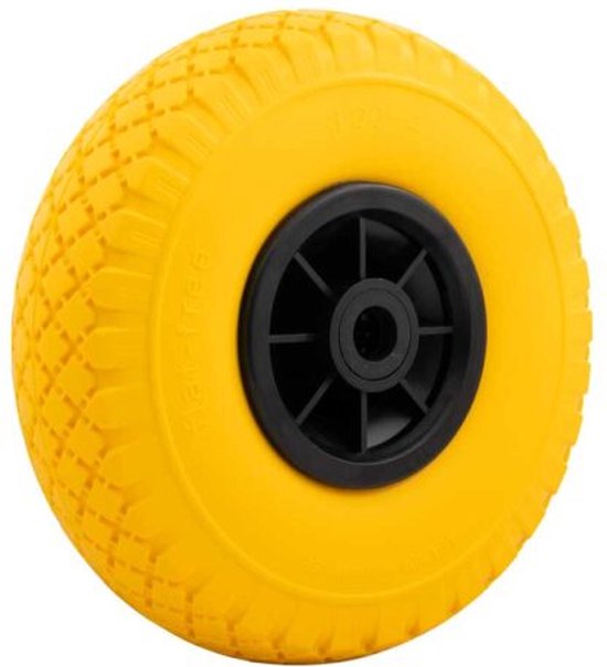 Steekwagenwiel 3.00-4 anti-lek PU (260×85) naafgat Ø 20 mm van Merkloos	