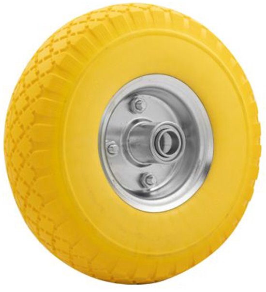 Steekwagenwiel anti-lek PU 3.00-4 metaal velg naafgat Ø20 mm van Merkloos	