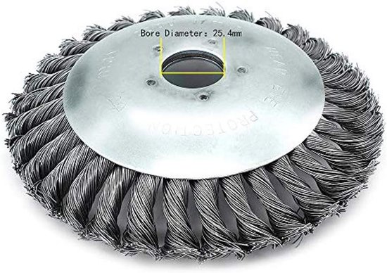 Steel Wire Rotating Brush - 15/8cm Brush Disc with Wheel voor Lawn Tools en Tuin - Binnenopening 6 Inch van Merkloos	
