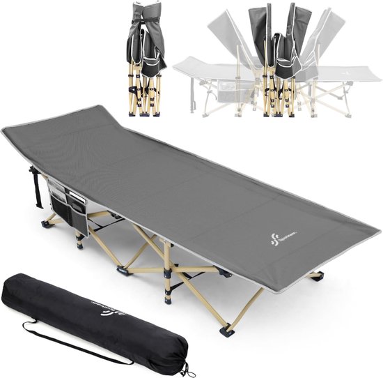 Stellar Campingbed met draagtas voor volwassenen, extra groot, Inklapbaar, Klapbed, Campingbed, Campingbed voor buiten, tuin, binnen, 204 kg, , Veldbed van Stellar