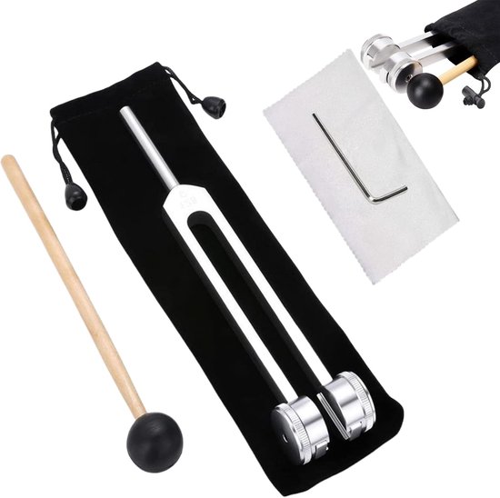 Stemvork 128 Hz - therapie - neurologie - aluminiumlegering - nauwkeurige frequentierespons - siliconen hamer - chakra-therapie - geluidstherapie - anti-stress van Maspo.