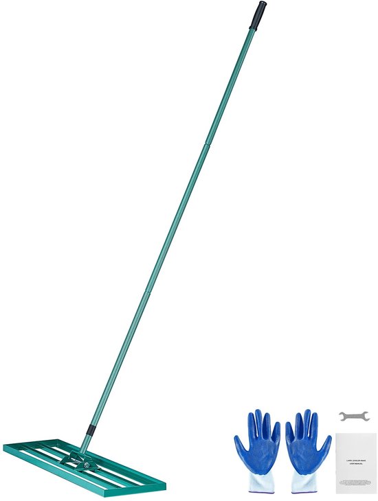 Stervia Gazonhark - Nivelleringhark - Gazon Leveler - Extra Breed - Verlengde Handvat - Groen - 25.5 x 91.5 x 205 cm van Merkloos	