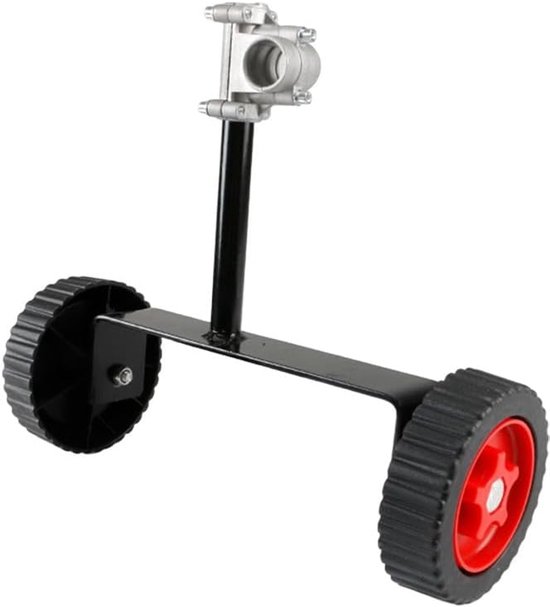 Steunwielen Grastrimmer - Hulpwielen Trimmer - Comfortabel Trimmen - In Hoogte Verstelbaar - 26-28 mm Schacht - Zwartgrijs van Merkloos	