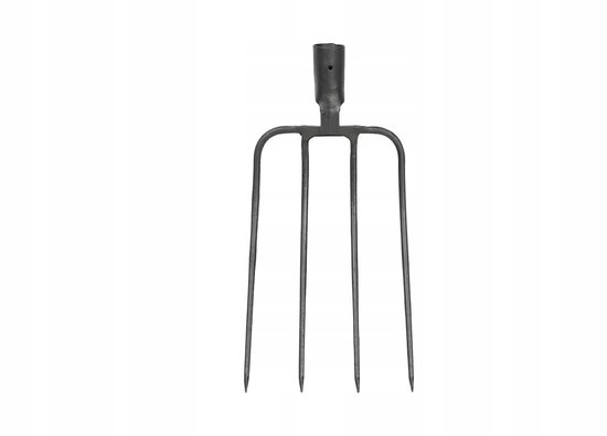 Stevige 4-tandige mestvork, metaal, 21cm werkbreedte