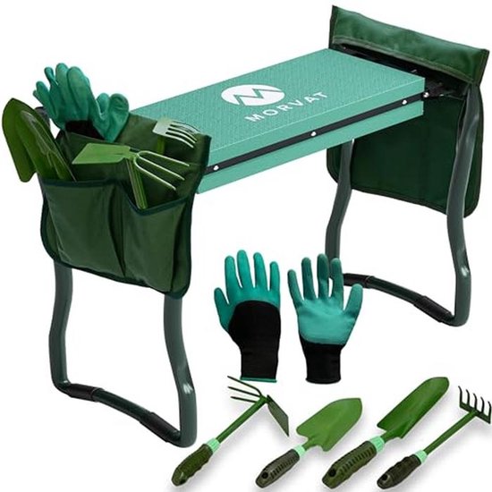 Stevige Tuinkneeler en Bench voor Tuinieren - Inclusief Extra Tuin Gereedschap en Handschoenen van Merkloos	