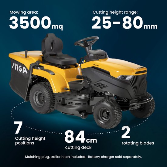 STIGA Estate 384 Zitmaaier - Benzine - 84 cm - mulchfunctie