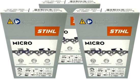 Stihl 3x 3/8" Picco Micro Mini 3 (PMM3) zaagketting 30 cm 3/8" P 1,3 mm 44 TG 3 stuks ( 3x 36100000044 ) van Merkloos	