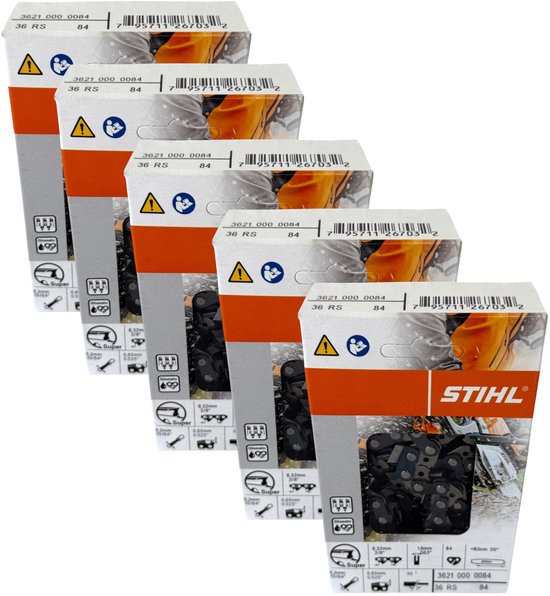 Stihl 5x 3/8" Rapid Super (RS) zaagketting 63 cm 3/8" 1.6 mm 5 stuks ( 5x 36210000084 ) van Stihl