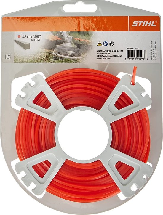 Stihl Accessoires Vierkant maaidraad op rol | Ø 2,7 mm x 32,0 m - 00009302642 van Merkloos	