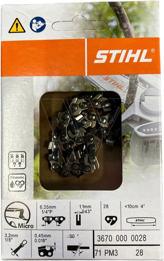 Stihl Accessoires Zaagketting | 1/4" P Picco Micro 3 (PM3), 1,1 mm, 10cm - 36700000028 van Stihl