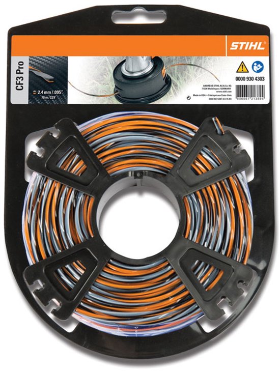 STIHL - CF3 Pro - 9304303 - maaidraad carbon 2,4 mm x 70 meter, kruisvormig van Merkloos	