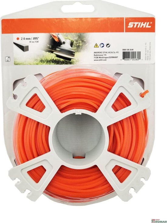 Stihl - Maaidraad - Vierkant - Oranje | Ø 2,4 MM x 41,0 M | 00009302640 van Stihl