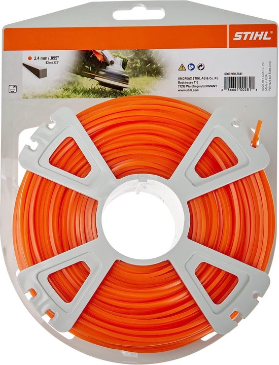 Stihl - Maaidraad - Vierkant - Oranje - Ø 2,4 MM X 83,0 M - ‎00009302641 van Stihl
