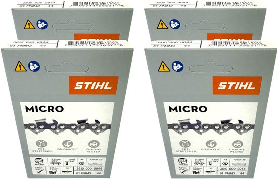STIHL Picco Micro Mini 3 zaagketting 30 cm 3/8" P 1,1 mm 44 TG 4 stuks ( 4x 36100000044 )