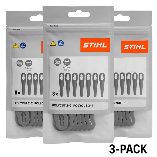 Stihl - Polycut 2-2 / 3-2 Kunststof Maaimessen - 24 stuks verpakking - 40080071000 (nieuwe uitvoering) van Merkloos	