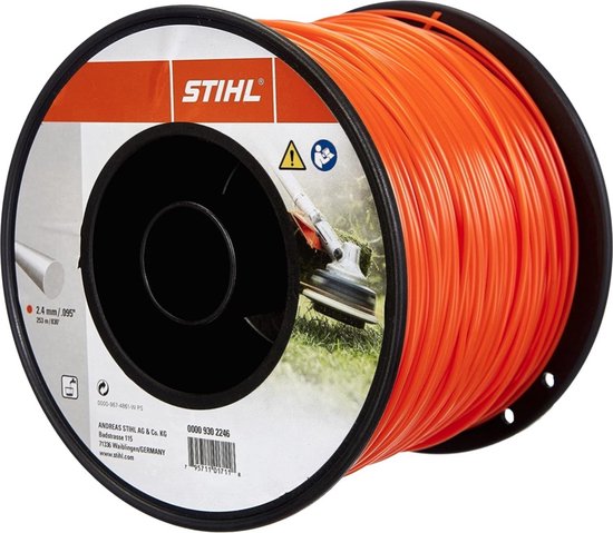 Stihl trimmerdraad Maaidraad rond Ø 2,4 mm x 253 m lengte Oranje ( 00009302246 ) voor het trimmen van graskanten van Stihl