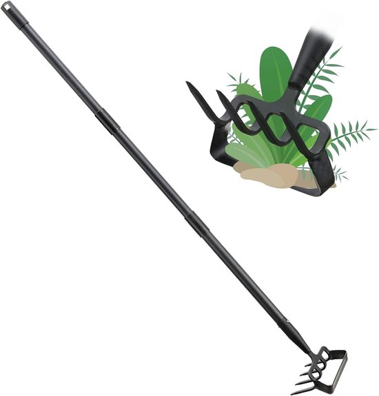 Stijgbeugelschoffel - Loop schoffel - Onkruid wieden - Heavy Duty - 183 cm - Zilver van Merkloos	