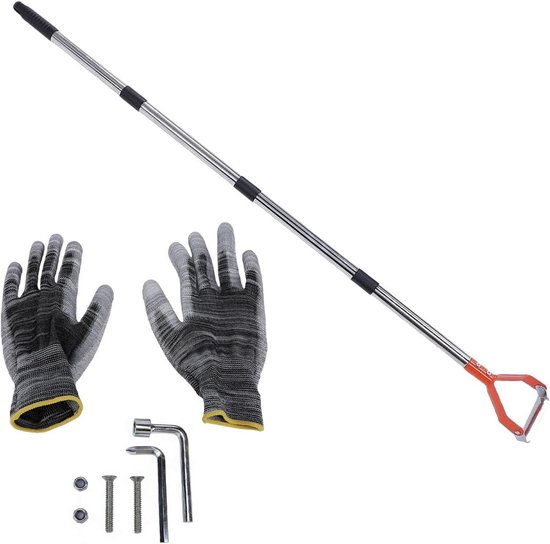 Stijgbeugelschoffel Tuingereedschap - Wieder Lange Steel - Onkruid Wieden - Dubbele Actie Systeem - 161 cm - Oranje