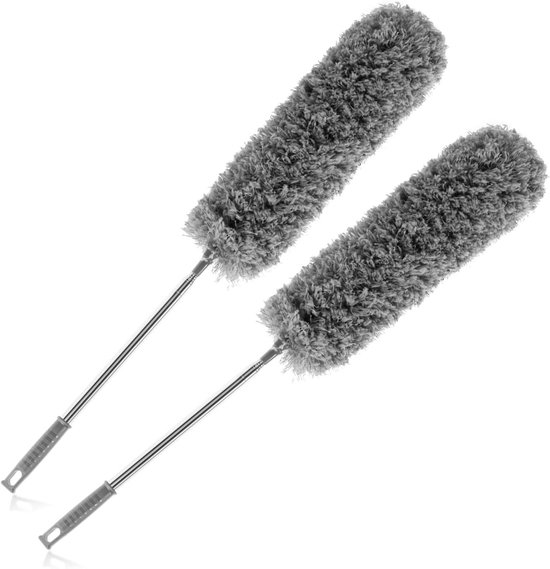 Stoffer Telescoop - Stofwisser Plumeau - Hoge Oppervlakken - Microfiber Technologie - 80-240 cm - Antraciet