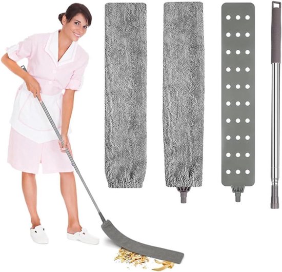 Stoffer Verlengbaar - Plumeau Telescoop - Huis Reinigen - Flexibele Kop - 250 cm - Grijs