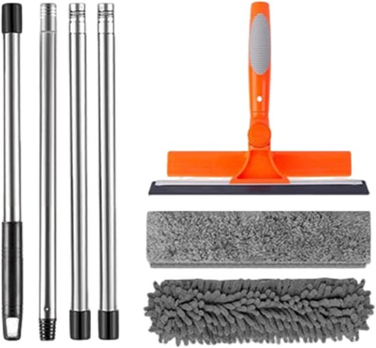 Stofwisser Lange steel - Plumeau Spinnenwebverwijderaar - Hoge plekken reinigen - Verlengbaar bereik - 171 cm - Grijs