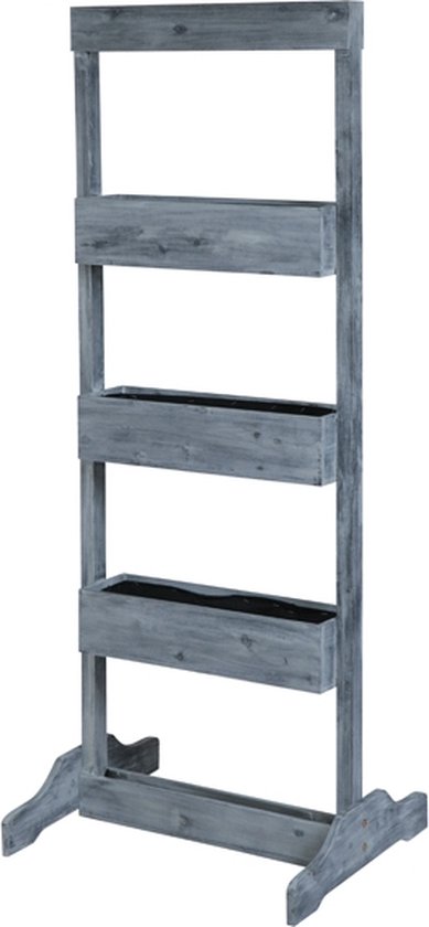 Storm Tuinbalkon Lignum Verticaal Acacia 50 x 58 x 150 cm Geborsteld grijs - Staande Plantenbak - Binnen/buiten - plantenbakken voor buiten - plantenbakken - plantenbak balkon van Storm