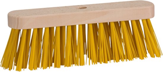Straatbezem geel - Buitenbezem - Gemaakt in Nederland - gerecyclede haren van Gorilla Sports