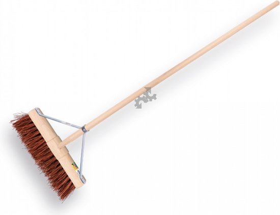 Straatbezem natuurvezel 45cm Solide+steel 150cm+houder van SOLIDE