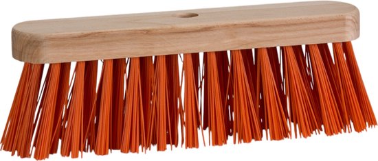 Straatbezem oranje - Buitenbezem - Gemaakt in Nederland - gerecyclede haren van GorillaClean