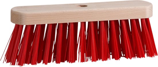 Straatbezem rood - Buitenbezem - Gemaakt in Nederland - gerecyclede haren van Ecomark 