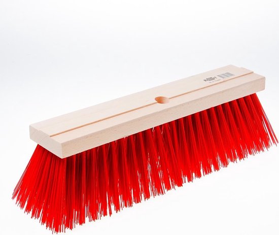 Straatbezem rood pvc 40cm van Vero.