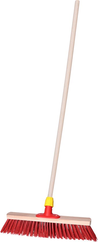 Straatbezem SAGA voor bestratingen en vlonders - Harde bezemkop - 40 cm breed - Houten steel van 120 cm van SAGA