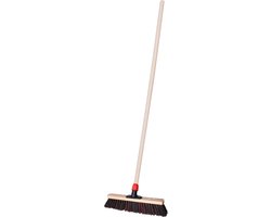 Straatbezem SAGA voor bestratingen en vlonders - Harde bezemkop - 40 cm breed - Houten steel van 130 cm van SAGA