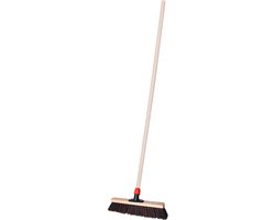 Straatbezem SAGA voor bestratingen en vlonders - Harde bezemkop - 40 cm breed - Houten steel van 140 cm van SAGA