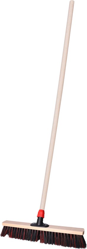 Straatbezem SAGA voor bestratingen en vlonders - Harde bezemkop - 50 cm breed - Houten steel van 130 cm van SAGA