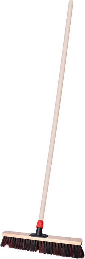 Straatbezem SAGA voor bestratingen en vlonders - Harde bezemkop - 50 cm breed - Houten steel van 140 cm van SAGA