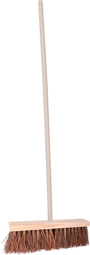 Straatbezem/buitenbezem - Theo - hout/piassava - 141 cm steel - 40 cm bezemkop - werkplaats bezem van Gardi Rex